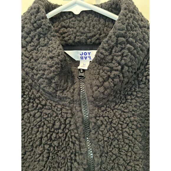 Women's Joy Lab 3/4 Zip Black Fleece Pull-Over Jacket Size M - Picture 5 of 5